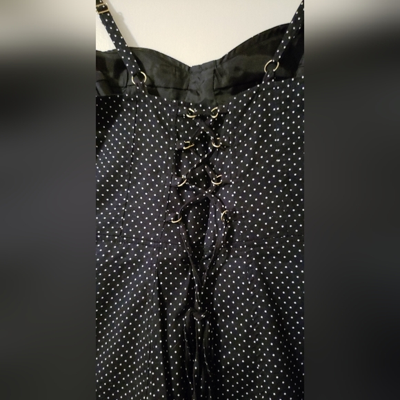 Selé black w/ white polka dot rockabilly pin up dress size Medium M - Picture 7 of 14
